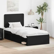 vidaXL vidaXL Konstrukcija postelje Črna 90 x 200 cm Masivno borovo les, (5000102918)