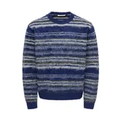 Only & Sons Pulover ONSAIDEN modra/grafit/bela