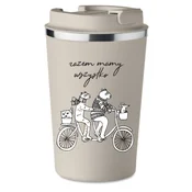 shumee Premium termo skodelica bež Together Valentinovo Love Family Bike KT_252