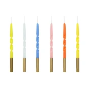 PartyDeco Pisane zvite rojstnodnevne sveče 14 cm Mix
