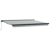Vidaxl Zložljiva tenda antracit in bela 4,5x3 m blago in aluminij