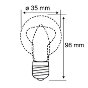 Paulmann E14 2,6W 827 LED svečka, zvita, prozorna - Steklo
