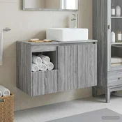 Komplet omaric za kopalnico 2 kos Siva Sonoma 79,5 x 41 x 80 cm