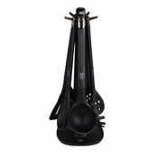 Berlinger Haus Set silikonskih kuhinjskih alatki sa stalkom Black Rose Collection BH-8617, 6 komada, Crni