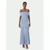 MICHAEL Michael Kors Pletena obleka MS683HGBFD Svetlo modra Slim Fit