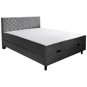 Boxxx POSTELJA Z VZMETNICO 140 cm x 200 cm , les, tekstil siva