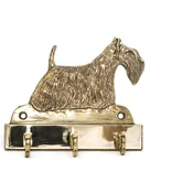 Škotski terier, aberdeenski terier - obešalnik za ključe s psom, medeninasto držalo za pasje dodatke, elegantna dekoracija hodnika znamke