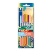 Markerji, komplet, 1/3 mm, dvostranski, pralni, STAEDTLER 3280, Multiverse 2, 6 različnih barv, 6 kosov