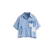 Desigual Bluza moder denim/svetlo modra/bela