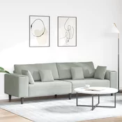 Sofa Svijetlo siva 250 x 77 x 76 cm Baršun