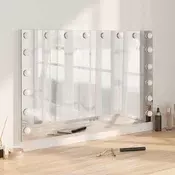 vidaXL LED ogledalo za toaletno mizo Bela 80 x 10 x 52,5 cm