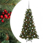 Vidaxl Umetna božična jelka z bučko 150 cm 150 LED Toplo bela