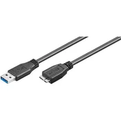 Kabel EWENT, USB-A 3.0 v Micro-B USB, 1.8m, črn
