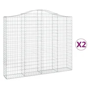 Vidaxl Obokane gabion košare 2 kosa 200x30x160/180 cm pocinkano železo