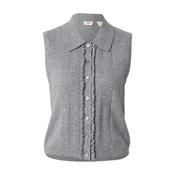 LEVIS  Pleten brezrokavnik Supersoft Mini Ruffle Vest Top pegasto siva