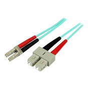 StarTech.com 2m Fiber Optic Cable - 10 Gb Aqua - Multimode Duplex 50/125 - LSZH - LC/SC - OM3 - LC to SC Fiber Patch Cable (A50FBLCSC2) - patch cable - 2 m - aqua