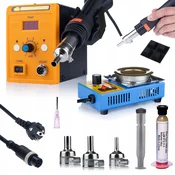 Rosfix ROSFIX SET SPAJKALNA POSTAJA 858D + TYGEL 21-B 160W + FLUX RMA-223 – 700W, 100–500°C, 3 ŠOBE | LED ZASLON, ESD SAFE, (5000075839)