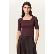 AllSaints pletena ženska majica z viskozo CRUZ HALLY TOP