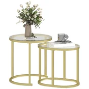 Homestar Komplet kavnih miz okrogla in ovalna 50x505 cm 60x36x435 cm siva