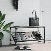 Vidaxl vidaXL Stojalo za čevlje, sivo, hrast sonoma, 90x30x45 cm