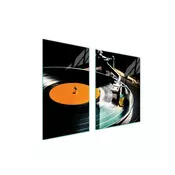 shumee STEKLENI KROŽNIK IN DESKA ZA REZANJE 100x52 VINIL