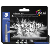 Staedtler STAEDTLER pisalo z vlaknasto konico, pigmentno pisalo, črno, kartonska škatla za 2, (21655515)