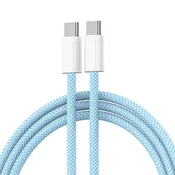 Kabl Braided iPhone PD Type-C na Type-C 20W plavi 1m