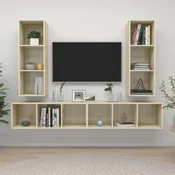 Zidni TV ormarici 4 kom boja hrasta sonome konstruirano drvo