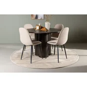 Venture Design Jedilna garnitura Olivia jedilna miza in stoli Polar 110x75 cm moka in bež