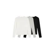 Bershka Majica pegasto siva/črna/bela