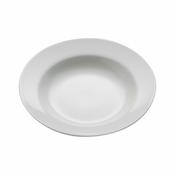 Bel porcelanast jušni krožnik Maxwell & Williams Basic Bistro, o 22,5 cm