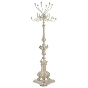 Casa Padrino Luxury Baroque Coat Rack Antique Cream/Silver - Magnificent Baroque Style Solid Wood Clothes Rack - Baroque Wardrobe & Hotel Furniture - Luxury Quality - Made in Italy