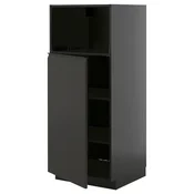 METOD Visoki element za ugradb uredaje, crno-siva/Upplöv mat antracit, 60x60x140 cm