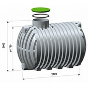 Septicka jama PE 12000 L, 2- ventrikularna