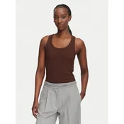 HUGO Top Datamia 50514489 Rjava Slim Fit
