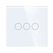 ELEKTRO SMART ELEKTRO SMART stakleni panel za trostruki prekidac s metalnim nosacem, bijeli ES-G86.3G-WT