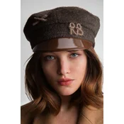 RUSLAN BAGINSKIY baretka s šiltom ženska bombažna Monogram-embellished Baker Boy Cap