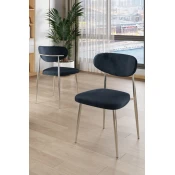 HANAH HOME Set stolica (4 komada) Vina Anthracite Chrome