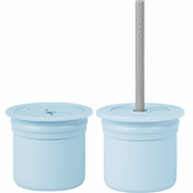 Minikoioi Sip+Snack Set jedilni set za otroke Mineral Blue/Powder Grey