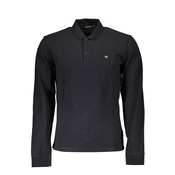 NAPAPIJRI MEN'S BLACK LONG SLEEVED POLO SHIRT