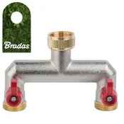 Bradas 2-POTNI RAZDELEKTOR S 3/4-PALČNIMI VENTILI RAZDELEKTOR ZA VRTNO PIPO