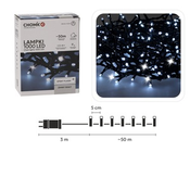 LED-veriga s 1000 LED-diodami, dolžina 50 m, hladno bela + hladni utripi, za notranjo in zunanjo uporabo