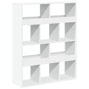 Vidaxl Knjižna omara bela 100x33x125,5 cm inženirski les