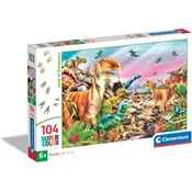 shumee 104-delna sestavljanka. Super barva. Dežela dinozavrov.