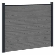 Vidaxl Plošča ograje WPC in aluminij Siva