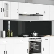 Kuhinjski zid 2 pcs Crna 110 x 60 cm Staklo otporno na udarce