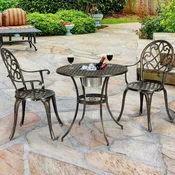 Costway 3-delni zunanji bistro set za teraso z odstranljivim vedrom za led