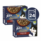 Vrečke FELIX Sensations Sauces, okusen izbor hran v omaki 24x85 g