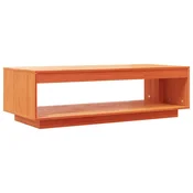 Vidaxl Klubska mizica voščeno rjava 110x50x33,5 cm trdna borovina
