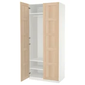 PAX/BERGSBO Garderobna omara, bela/imitacija beljenega hrasta, 100x60x236 cm